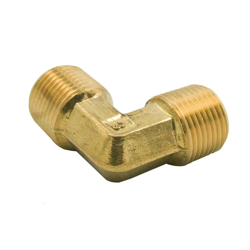 Legines 90-Degree Male Elbow Fitting, Forged Brass 90 Degree Right Angle Ell, 1/4" NPT Male x 1/4" NPT Male, Pack of 2 - Image 3
